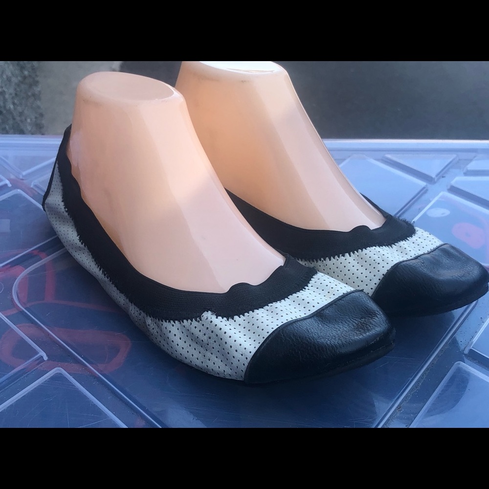 Capelli NY Elastic Black White Ballet Shoes SZ 8.5